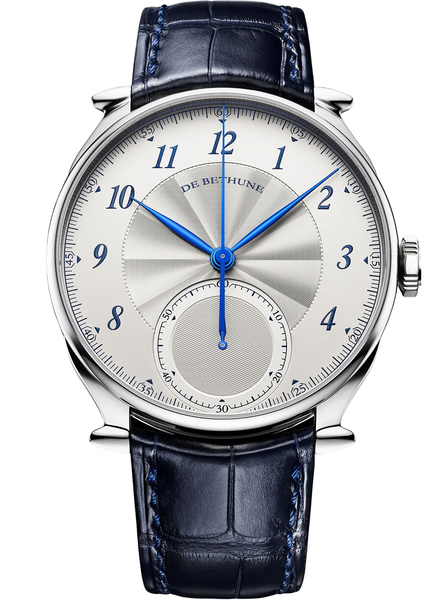 De Bethune DB Eight 42.4 mm Titanium White & Silver Dial Blue Leather Strap DB8RETIS1 - WATCHXNYC