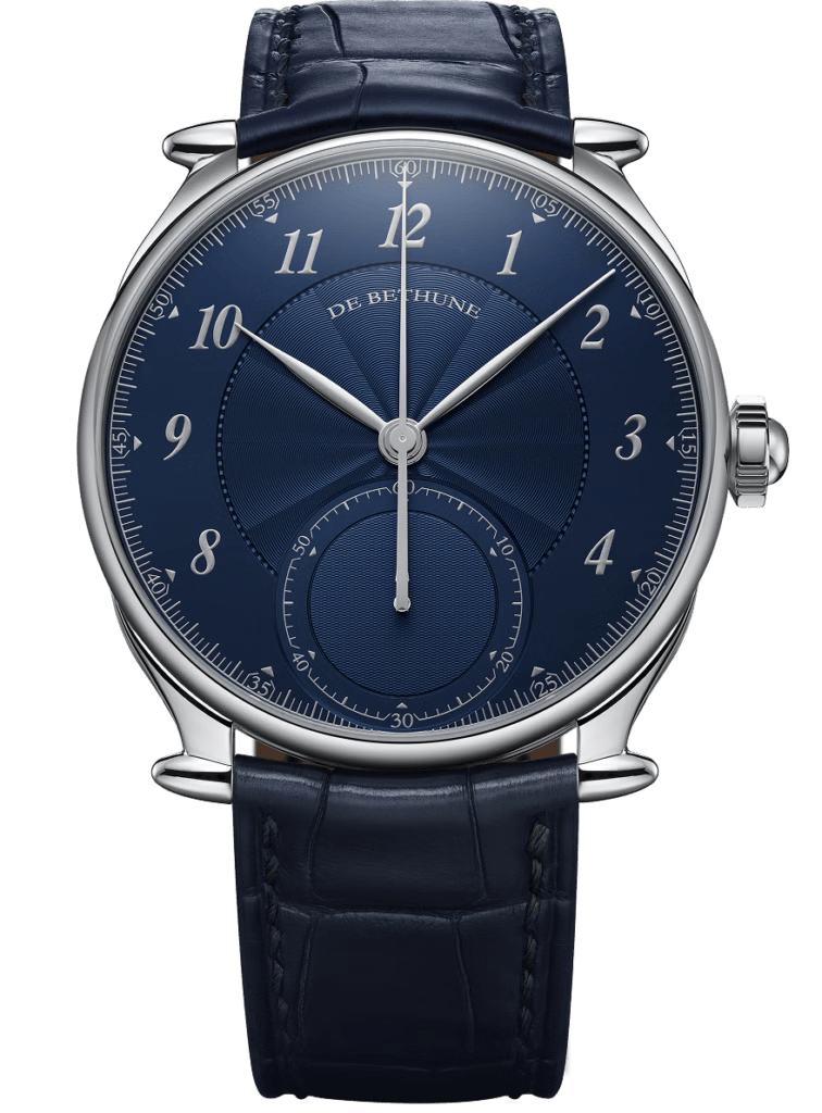 De Bethune DB Eight 42.4 mm Titanium Blue Dial Blue Leather Strap DB8REWS3 - WATCHXNYC