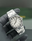 Audemars Piguet Royal Oak Quartz 33 mm Silver Dial with Diamonds Stainless Steel Bracelet 67651ST.ZZ.1261ST.01 - WATCHXNYC