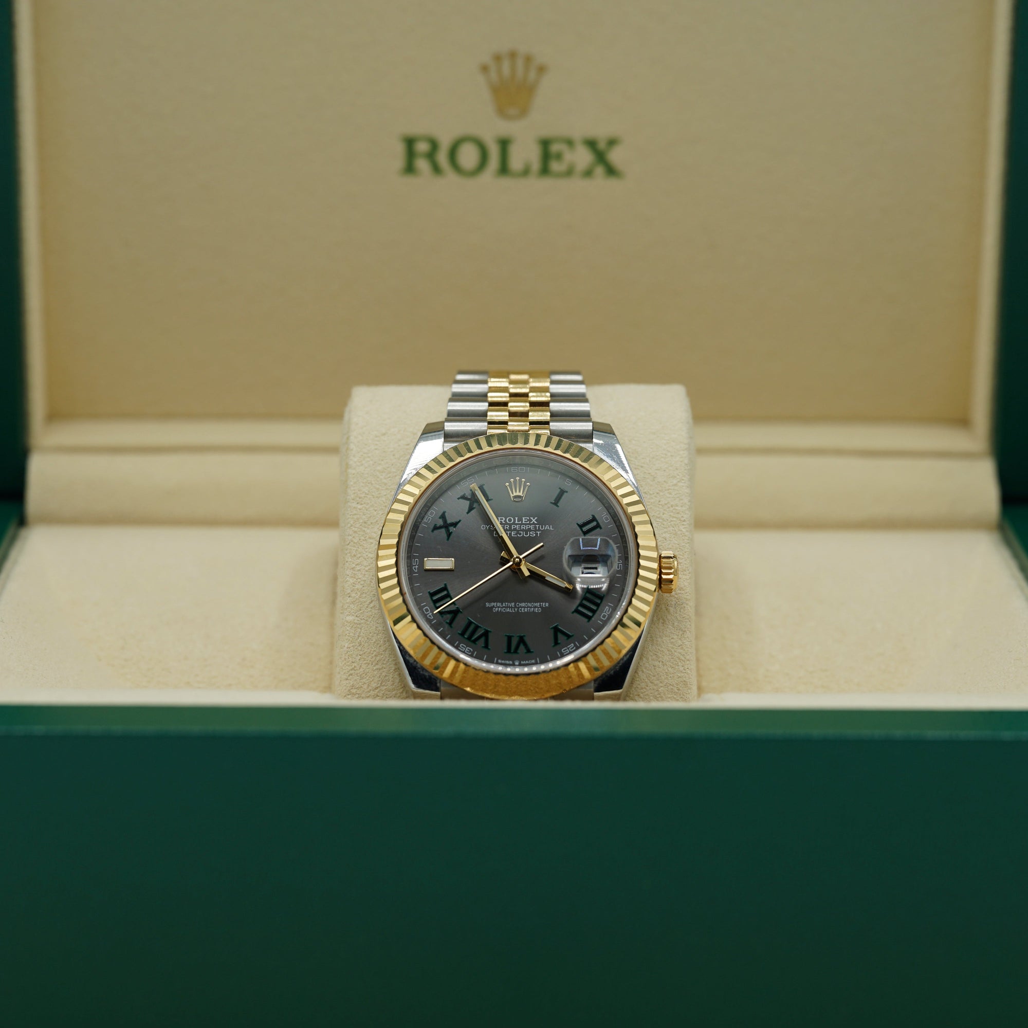 Rolex Datejust 41 mm Wimbledon Dial Oystersteel and 18k Yellow Gold Jubilee Bracelet 126333-0020 - WATCHXNYC