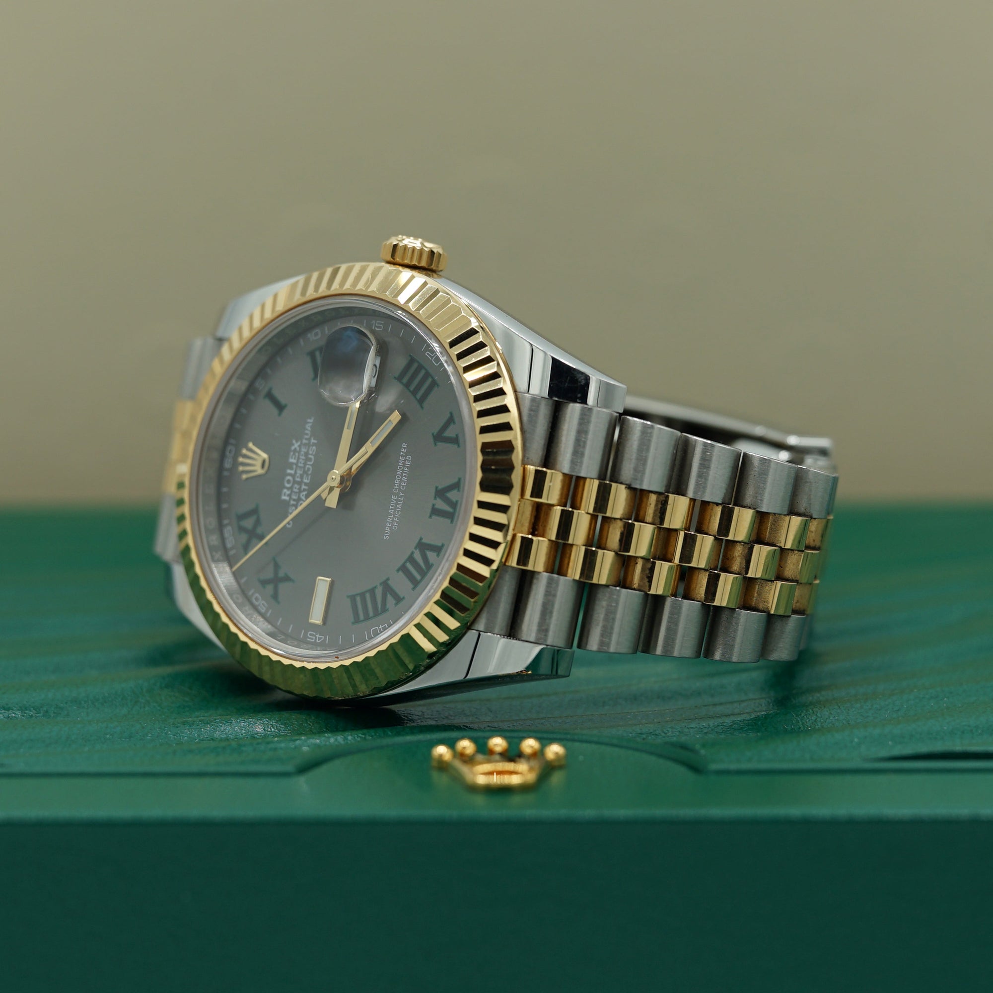 Rolex Datejust 41 mm Wimbledon Dial Oystersteel and 18k Yellow Gold Jubilee Bracelet 126333-0020 - WATCHXNYC