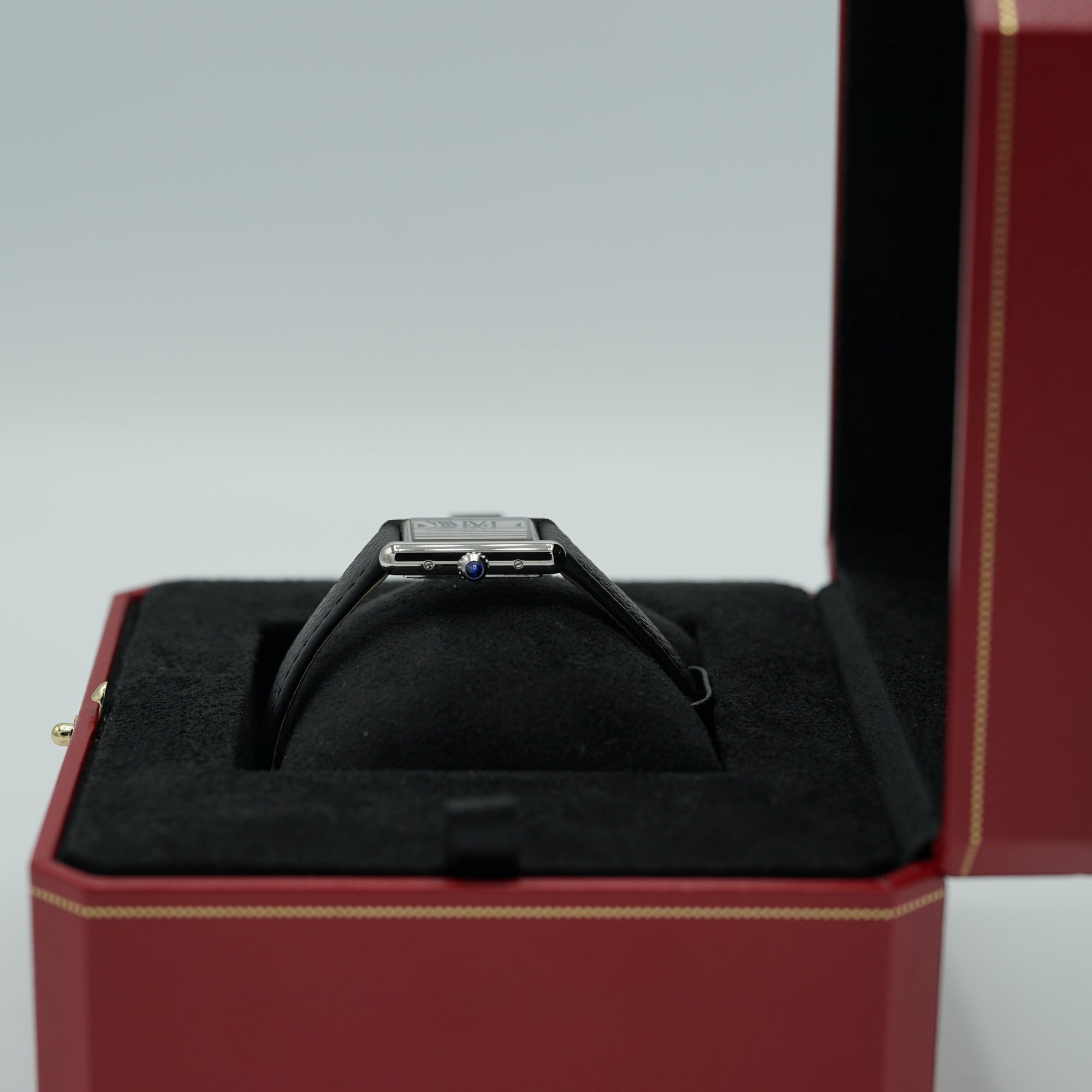Cartier Tank Must Small 29.5 mm x 22 mm Silver Dial Steel Black  Strap WSTA0135 - WATCHXNYC