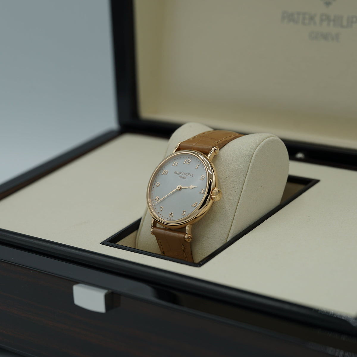 Patek Philippe Calatrava 34.6 mm Silver Dial 18K Rose Gold   Leather Strap 7200R-001 - WATCHXNYC