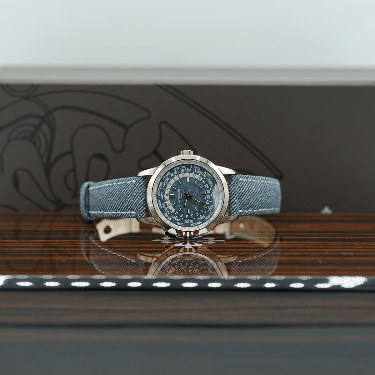 Patek Philippe Complications 40 mm Blue Dial 18K White Gold   Leather Strap 5330G-001 - WATCHXNYC
