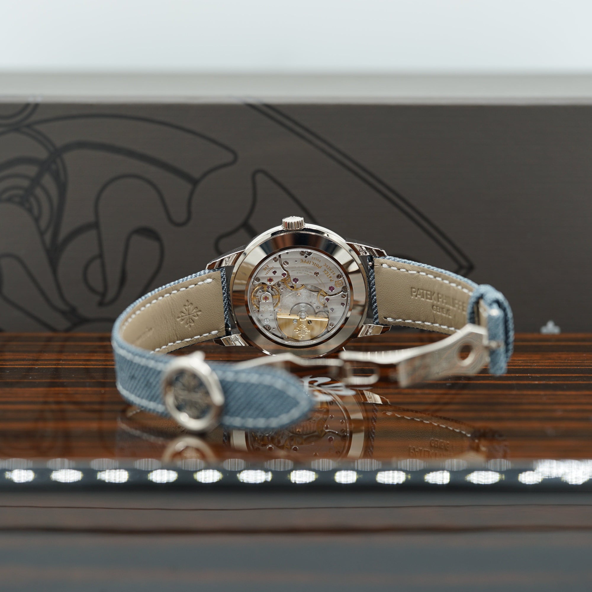 Patek Philippe Complications 40 mm Blue Dial 18K White Gold   Leather Strap 5330G-001 - WATCHXNYC