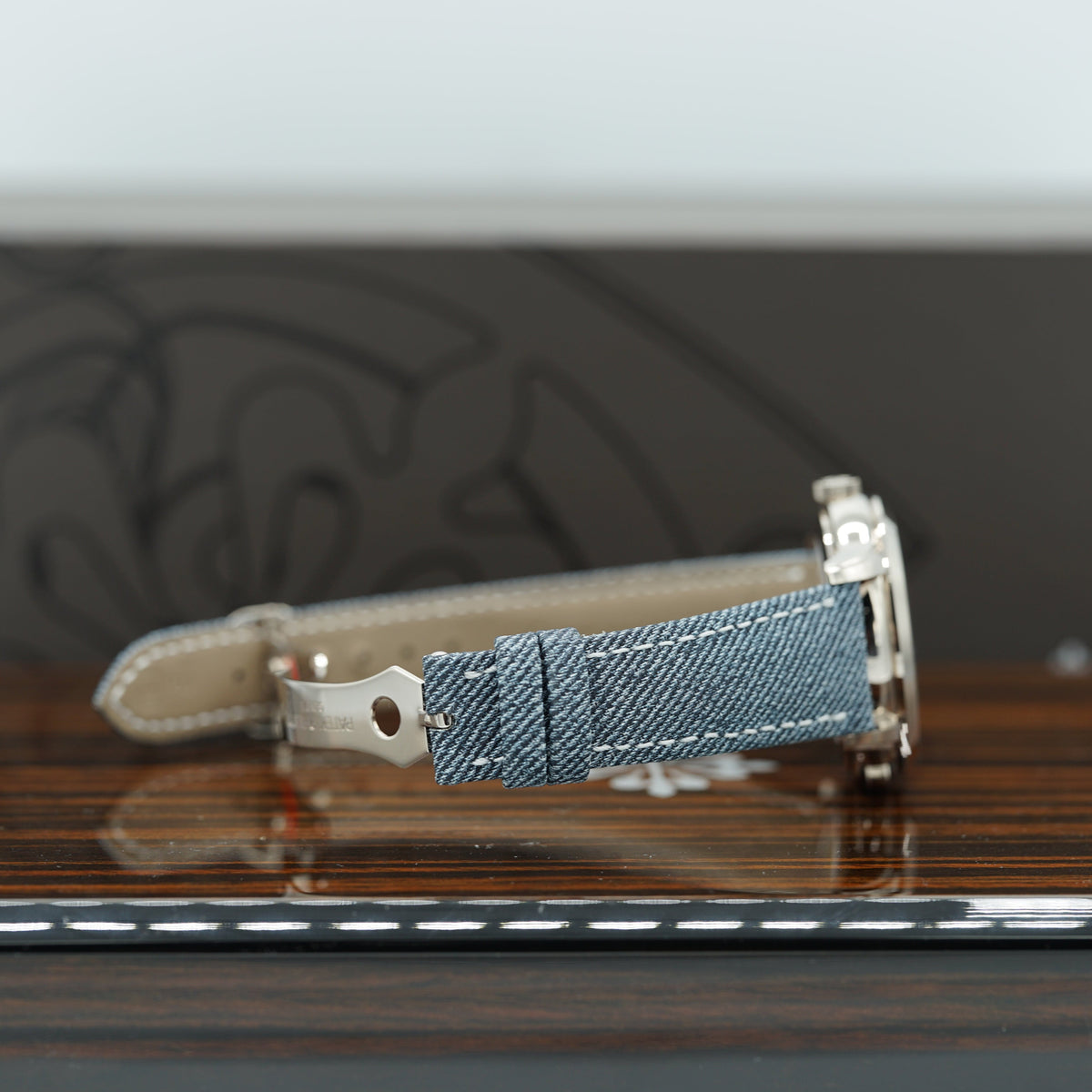 Patek Philippe Complications World Time Carbon Dial   Blue Strap 38.5 mm 5231G-001 - WATCHXNYC