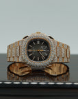 Patek Philippe 5980/1R-001 Nautilus 40.5mm Black Gradient Dial Rose Gold - WATCHXNYC