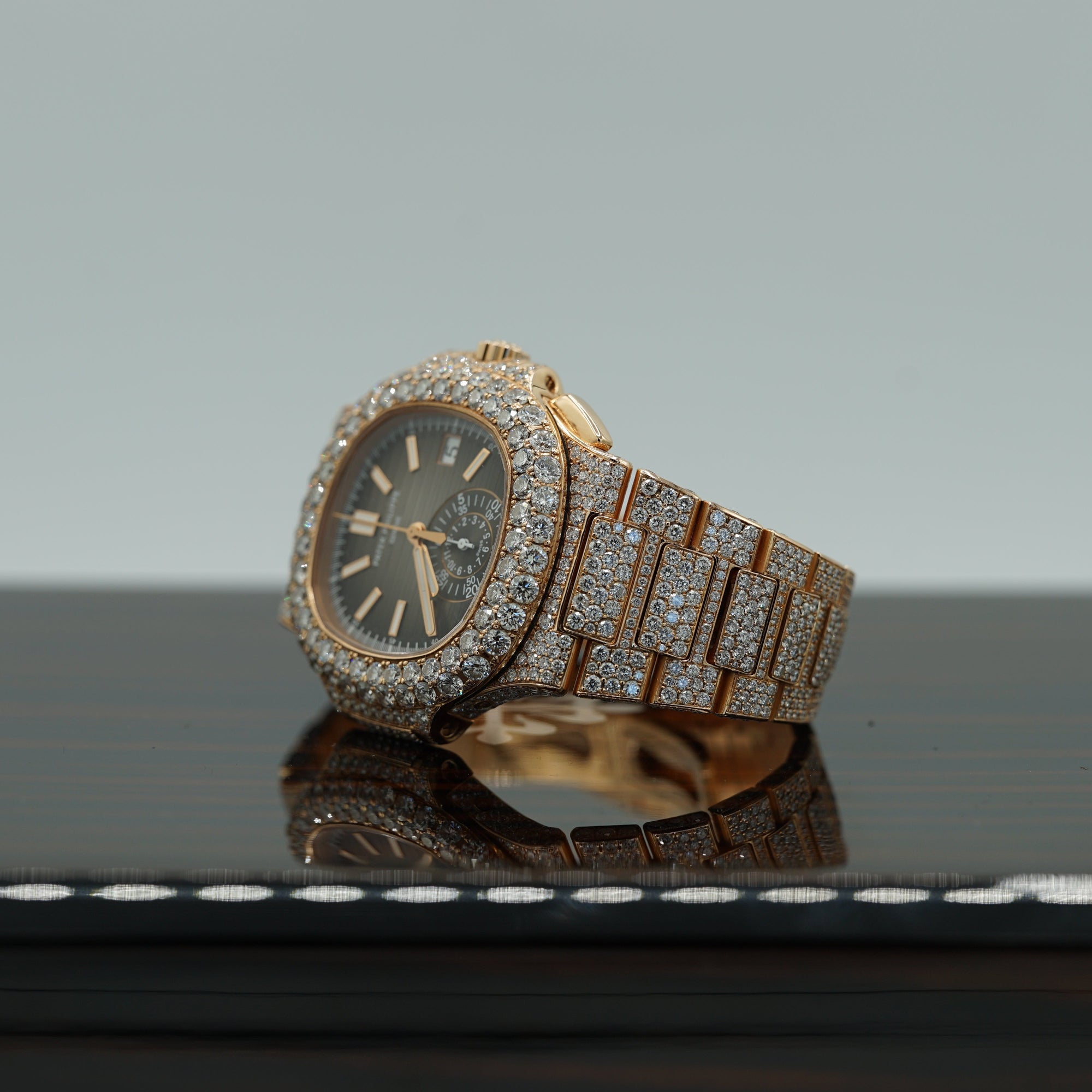 Patek Philippe 5980/1R-001 Nautilus 40.5mm Black Gradient Dial Rose Gold - WATCHXNYC