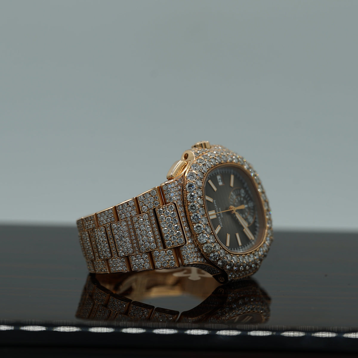 Patek Philippe 5980/1R-001 Nautilus 40.5mm Black Gradient Dial Rose Gold - WATCHXNYC
