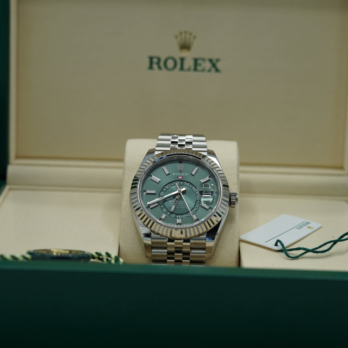 Rolex Sky-Dweller 42 mm Mint Green Dial Oystersteel and yellow gold Oyster Bracelet 336934-0001 - WATCHXNYC