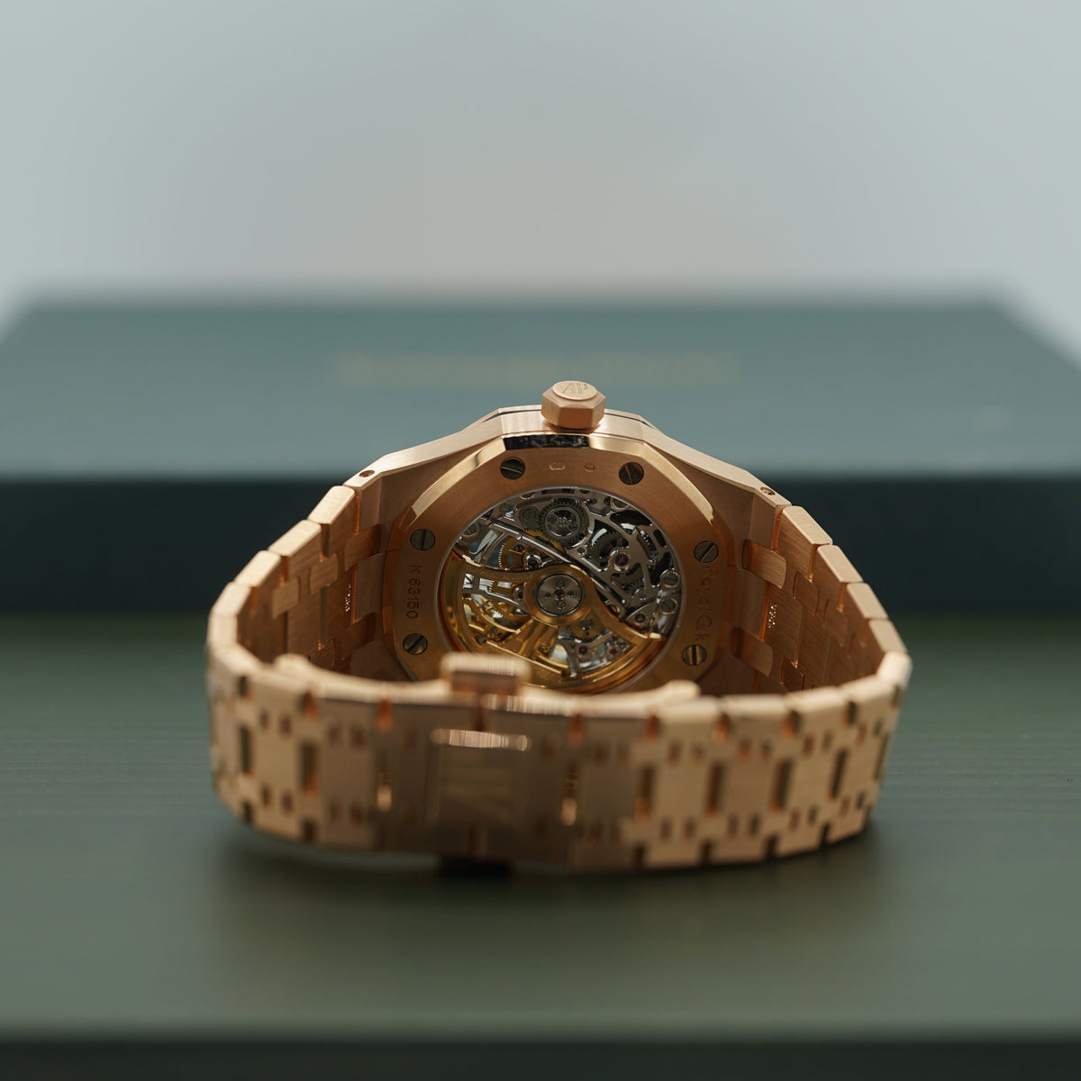 Audemars Piguet Royal Oak Double Balance Wheel Openworked 41 mm Slate Grey Dial 18-Carat Pink Gold Bracelet 15407OR.OO.1220OR.01 - WATCHXNYC