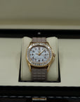 Patek Philippe  Aquanaut 35.6 mm Beige Dial with Diamonds 18K Rose Gold Rubber Strap 5072R-001 - WATCHXNYC