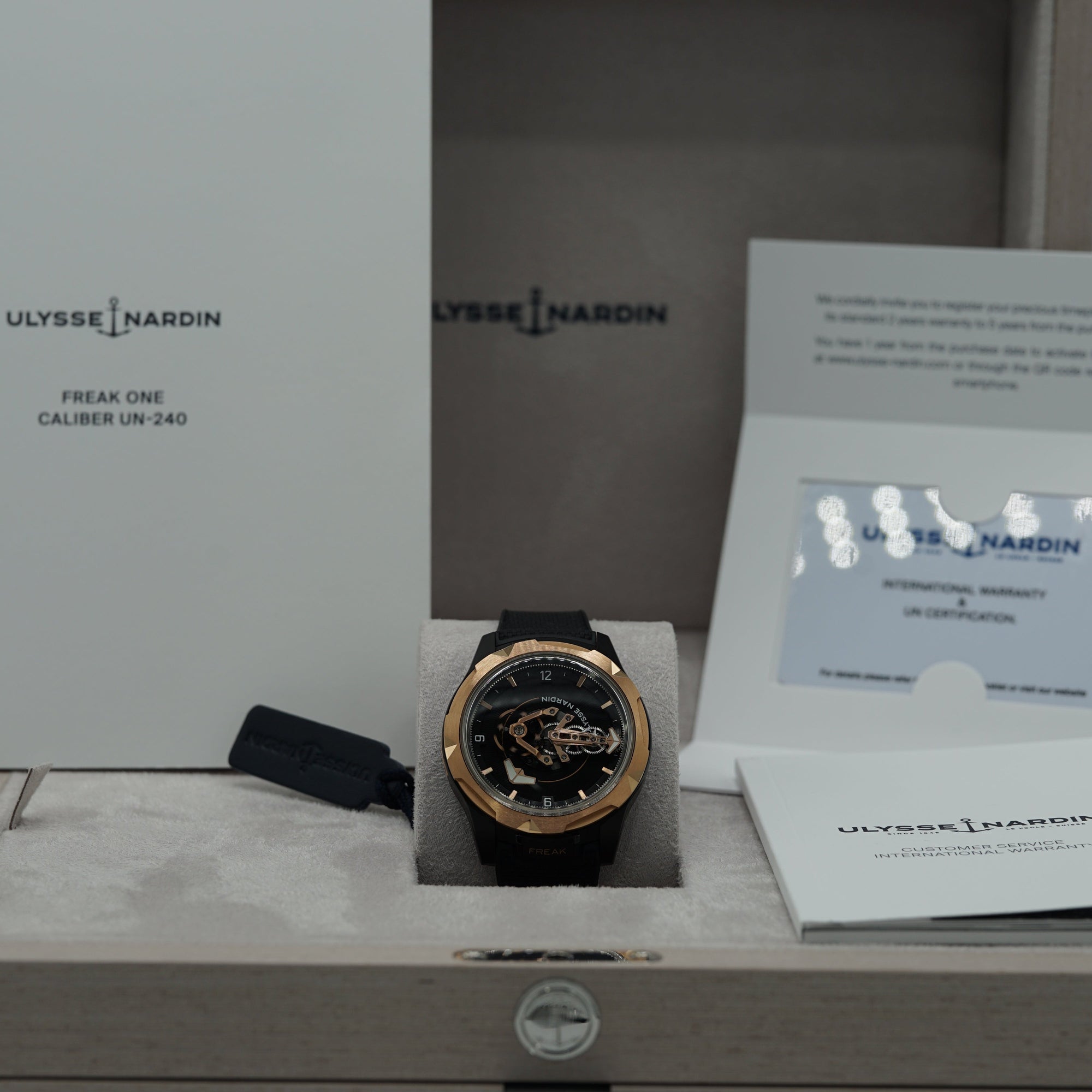 Ulysse Nardin Freak ONE 44 mm Black Dial Titanium Rubber Strap 2405-500-2A/3D - WATCHXNYC