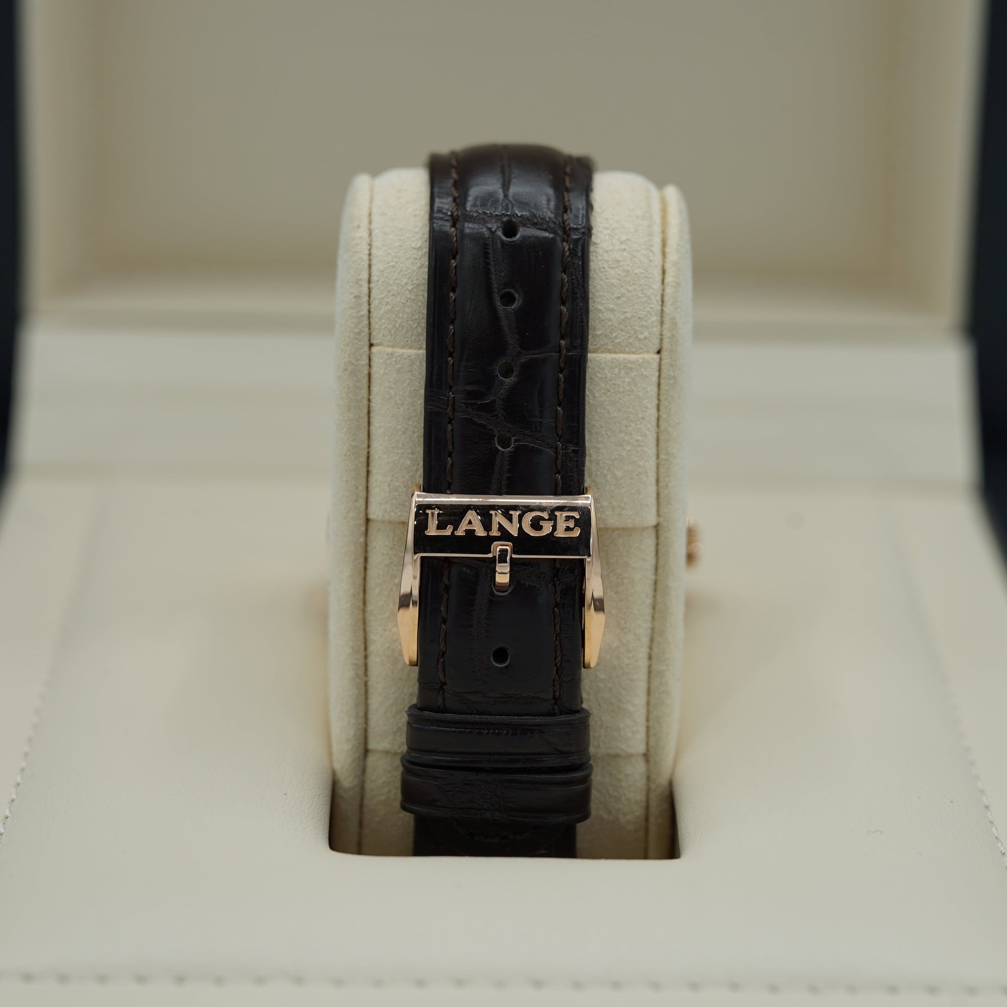 A. Lange & Sohne LANGE 1 MOON PHASE 38.5 mm Silver Dial 18K Pink Gold   Leather Strap 192.032 / LSLS1924AD - WATCHXNYC