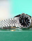 Rolex Datejust 41 41 mm Bright Black Dial with Diamonds Oystersteel and White Gold Jubilee Bracelet 126334-0012 - WATCHXNYC
