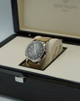 Patek Philippe Complications Travel Time Textured Gray Dial White Gold Case   Beige Strap 41mm 5326G-001 - WATCHXNYC