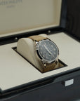 Patek Philippe Complications Travel Time Textured Gray Dial White Gold Case   Beige Strap 41mm 5326G-001 - WATCHXNYC