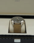 Patek Philippe Complications Travel Time Textured Gray Dial White Gold Case   Beige Strap 41mm 5326G-001 - WATCHXNYC