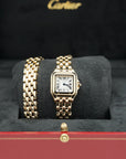 Cartier Panthère Small Yellow Gold Silver Dial Double Loop Bracelet WGPN0046 - WATCHXNYC