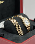 Cartier Panthère Small Yellow Gold Silver Dial Double Loop Bracelet WGPN0046 - WATCHXNYC