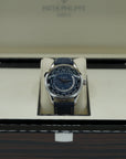 Patek Philippe 5230P-001 World Time 38.5mm Blue Dial Platinum - WATCHXNYC