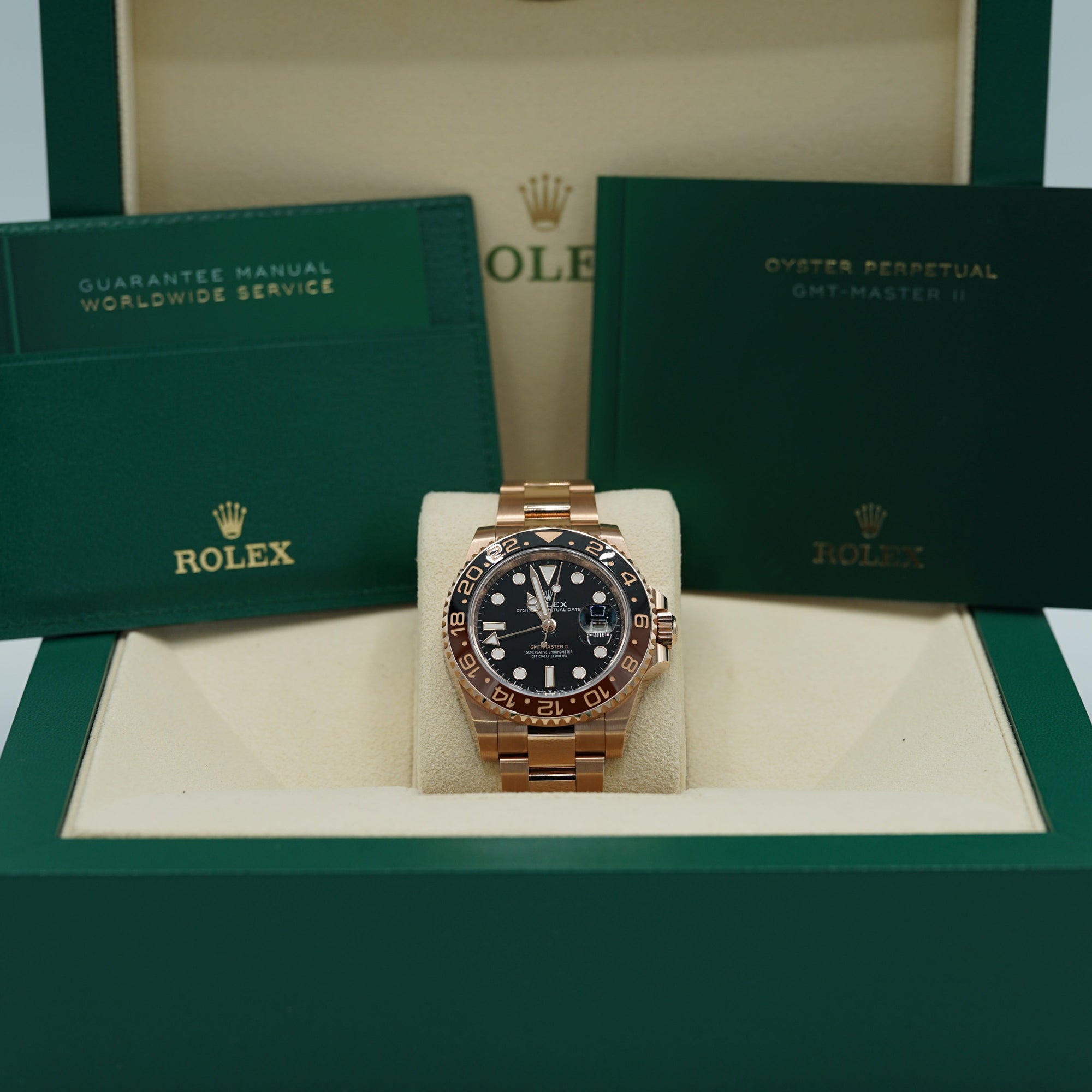 Rolex GMT-Master II 40 mm Black Dial 18 kt Everose Gold Oyster Bracelet 126715chnr-0001 - WATCHXNYC
