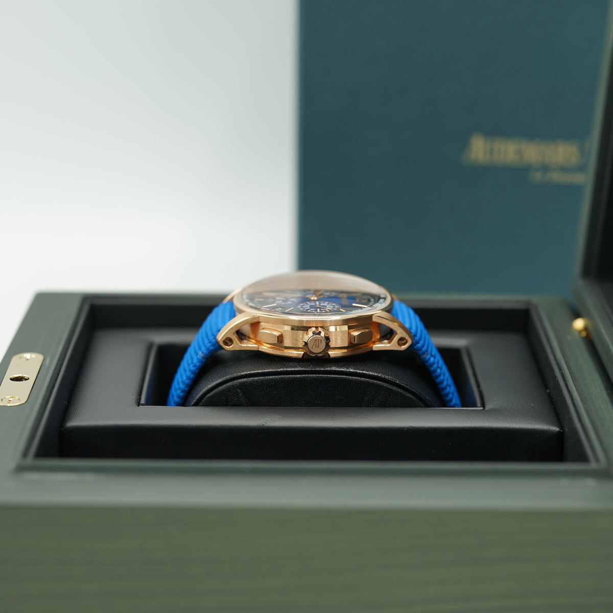 Audemars Piguet Code 11.59 41mm Lacquered Blue Dial Rose Gold Blue Strap 26393OR.OO.A027KB.01 - WATCHXNYC