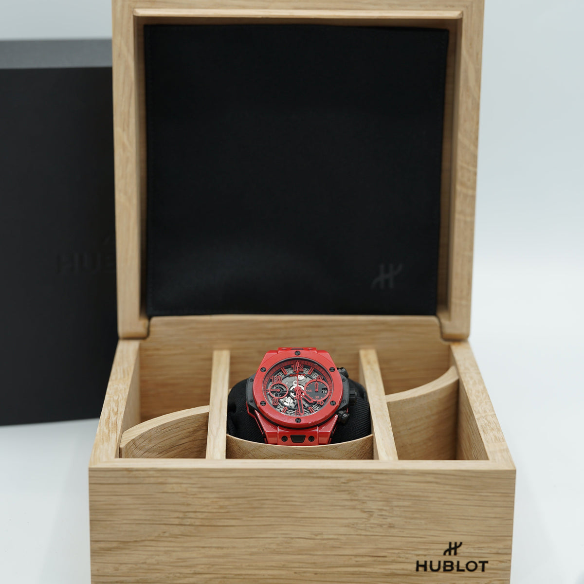 HUBLOT Big Bang Unico Red Magic 42 mm Transparent Dial Polished Red Ceramic Rubber Strap 441.CF.8513.RX - WATCHXNYC