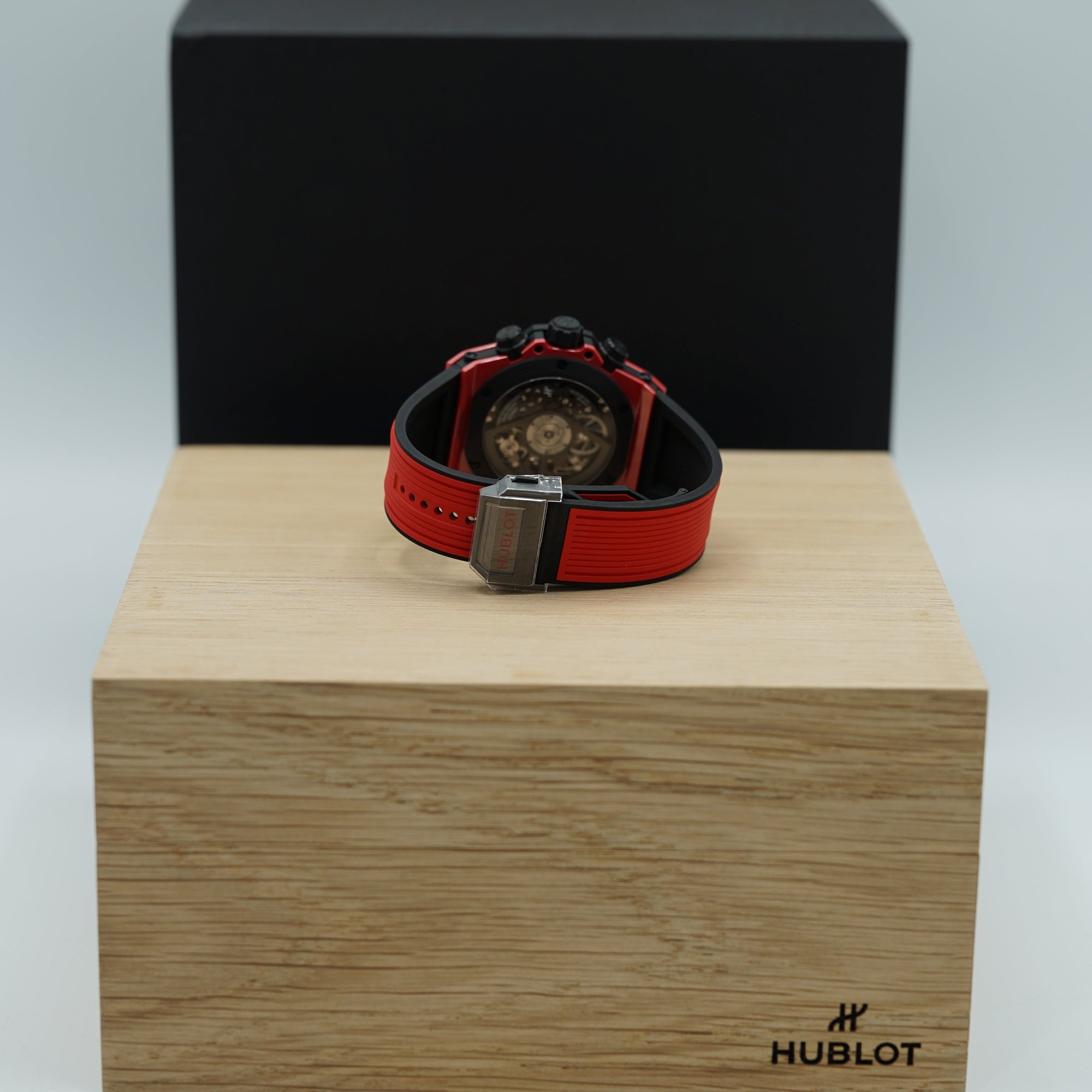 HUBLOT Big Bang Unico Red Magic 42 mm Transparent Dial Polished Red Ceramic Rubber Strap 441.CF.8513.RX - WATCHXNYC