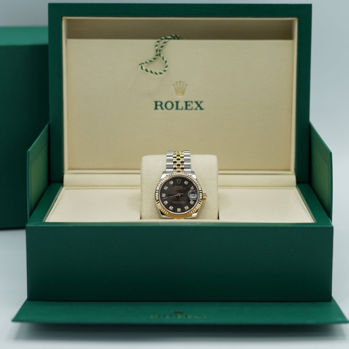 Rolex Datejust 31mm Dark Grey Set With Diamonds Dial Oystersteel and 18k Yellow Gold Jubilee Bracelet 278273-0022 - WATCHXNYC