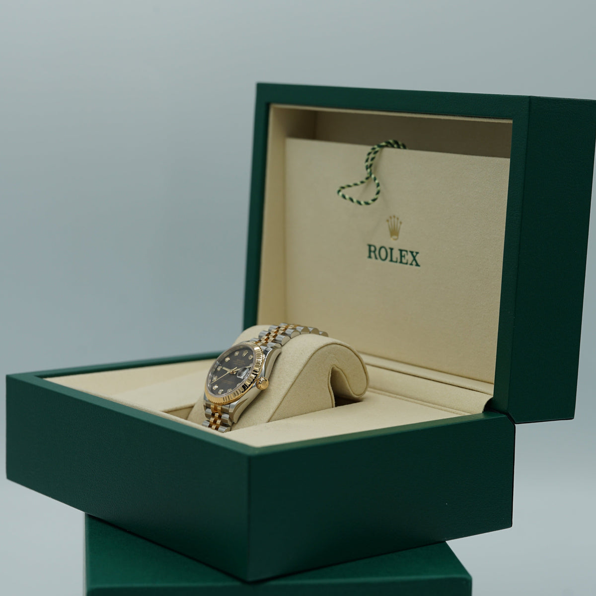 Rolex Datejust 31mm Dark Grey Set With Diamonds Dial Oystersteel and 18k Yellow Gold Jubilee Bracelet 278273-0022 - WATCHXNYC