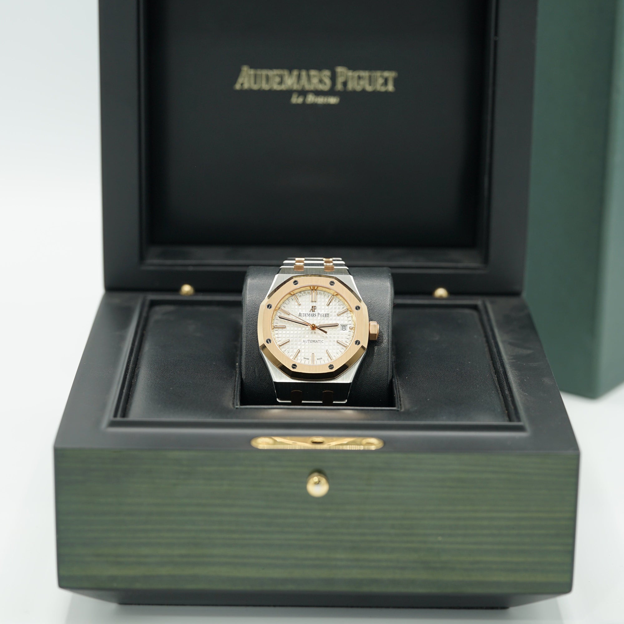 Audemars Piguet Royal Oak 37mm Silver Dial Stainless Steel &amp; Pink Gold 15450SR.OO.1256SR.01 - WATCHXNYC