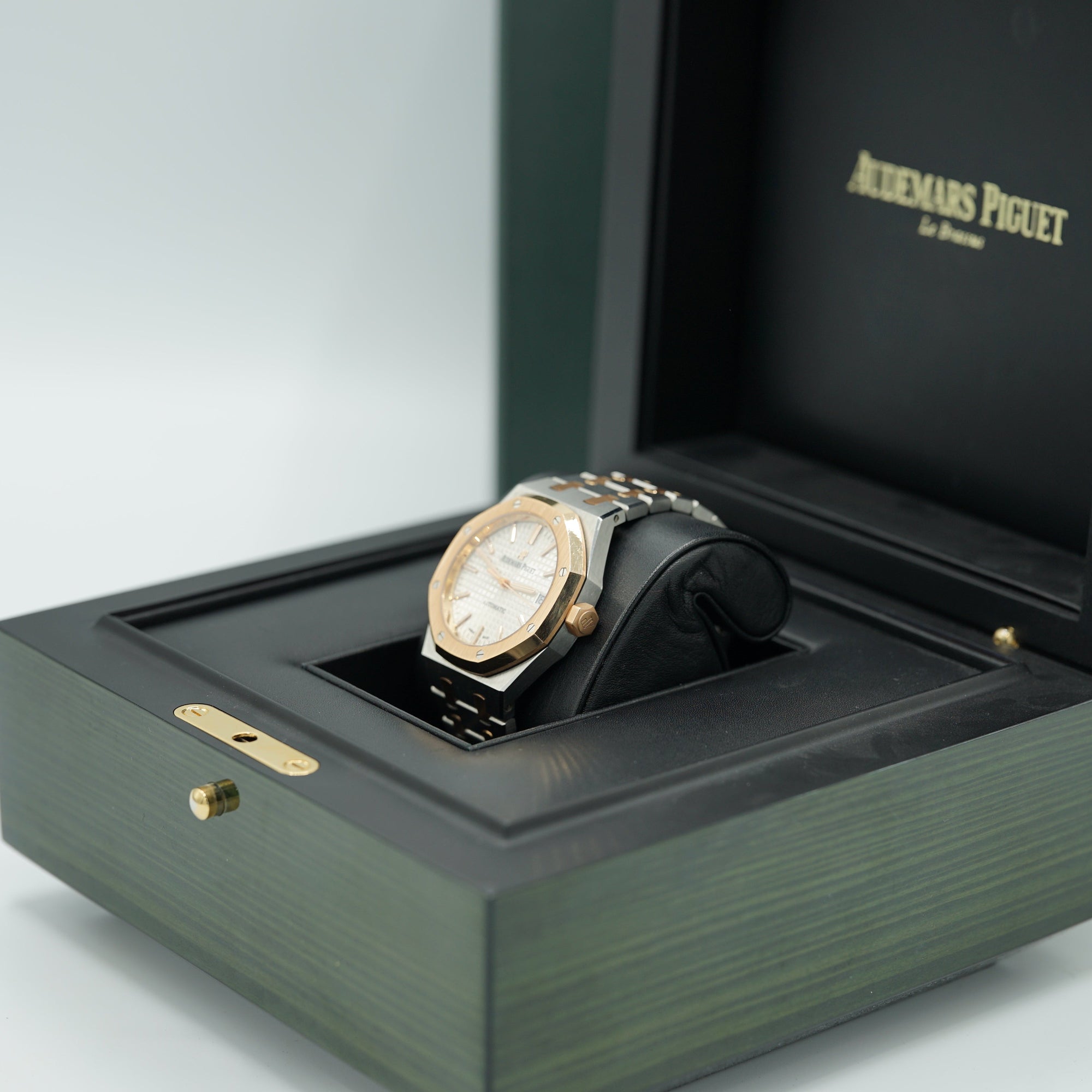 Audemars Piguet Royal Oak 37mm Silver Dial Stainless Steel &amp; Pink Gold 15450SR.OO.1256SR.01 - WATCHXNYC