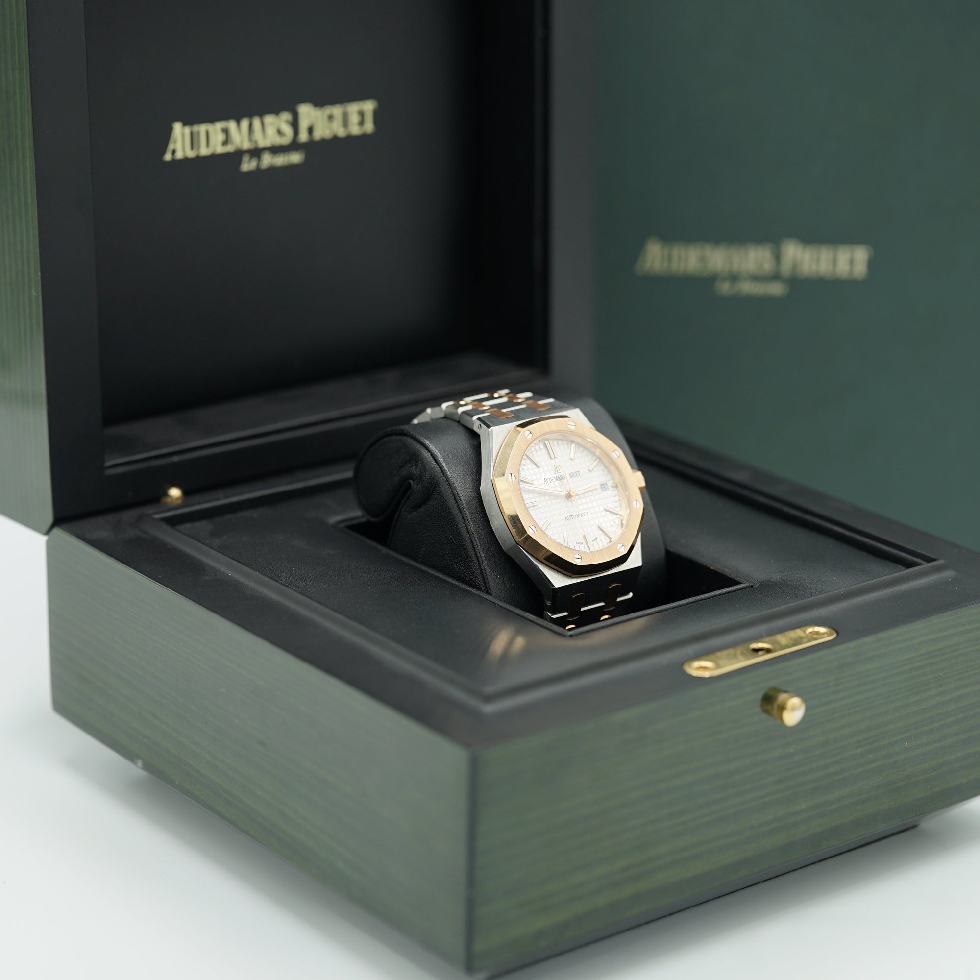 Audemars Piguet Royal Oak 37mm Silver Dial Stainless Steel &amp; Pink Gold 15450SR.OO.1256SR.01 - WATCHXNYC