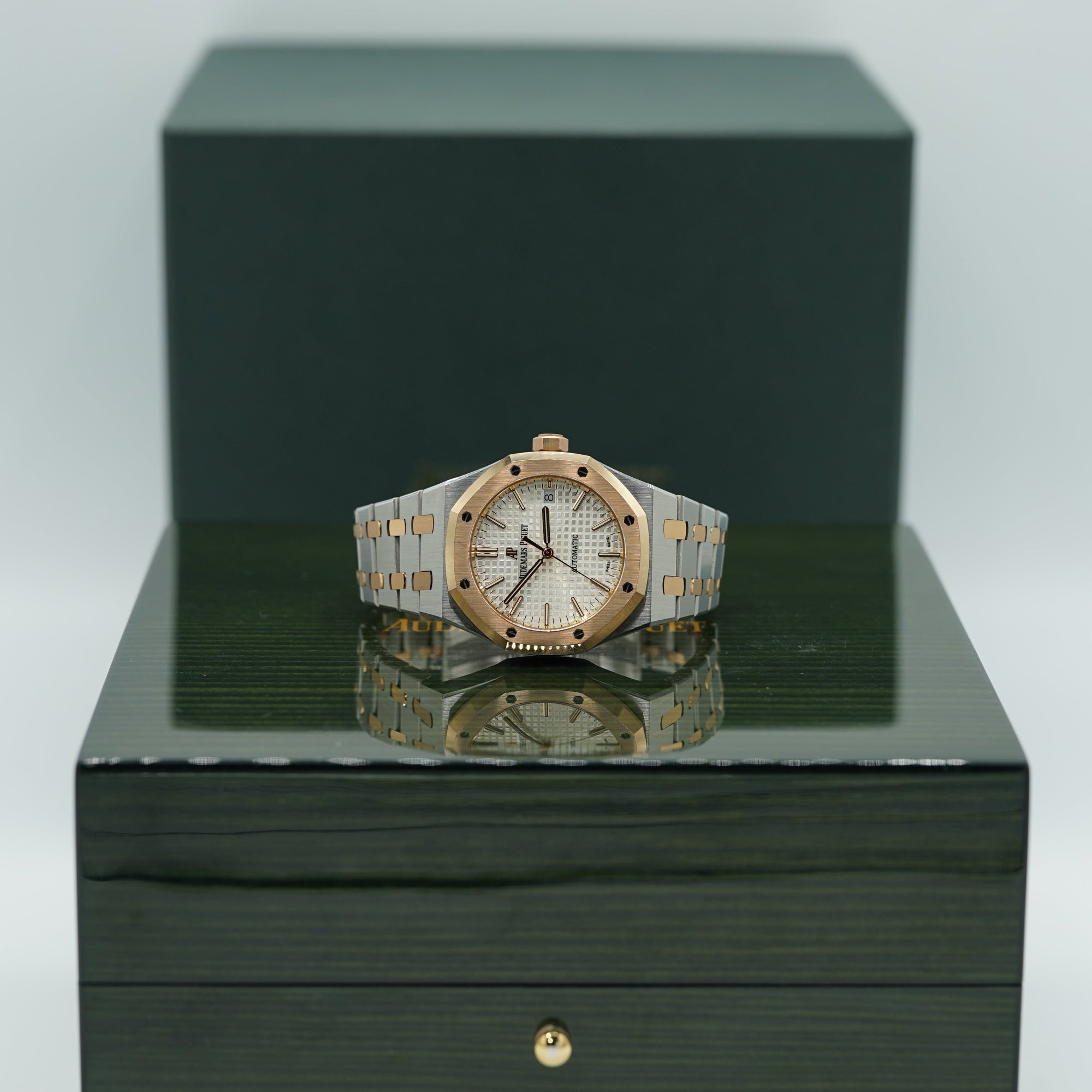Audemars Piguet Royal Oak 37mm Silver Dial Stainless Steel &amp; Pink Gold 15450SR.OO.1256SR.01 - WATCHXNYC