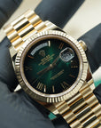 Rolex Day-Date 40 mm Green Ombré Dial 18k Yellow Gold President Bracelet 228238-0069 - WATCHXNYC