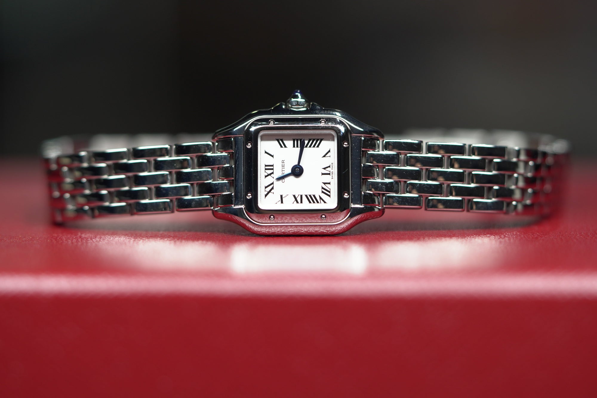 Cartier Panthère Mini 25 mm x 19 mm Silver Dial Steel Bracelet WSPN0012 - WATCHXNYC