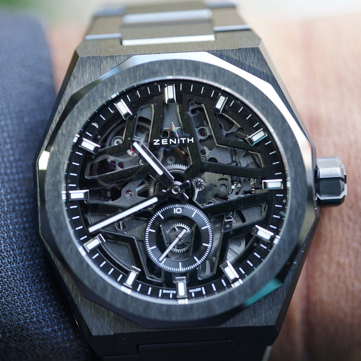 Zenith DEFY Skyline Skeleton 41 mm Black Dial Black Ceramic Bracelet 49.9300.3620/78.I001 - WATCHXNYC