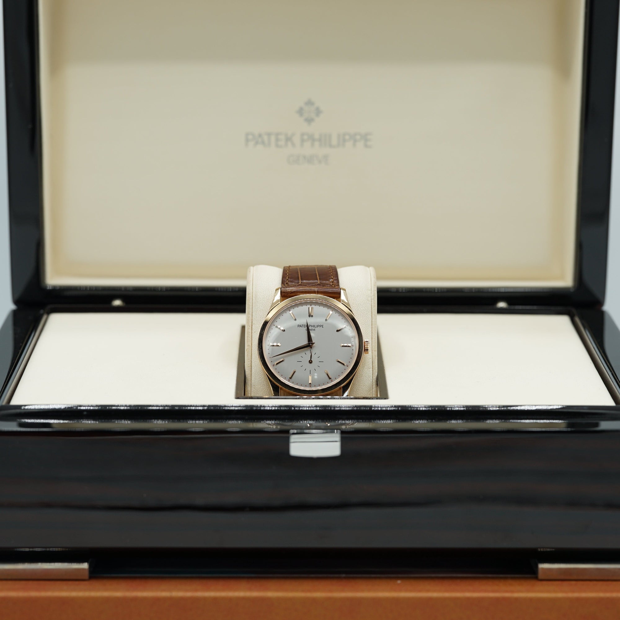 Patek Philippe Calatrava 37mm Silver Dial Rose Gold 5196R-001 - WATCHXNYC