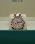 Rolex Oyster 40 mm Diamond-Paved Dial 18 kt Everose Gold President, Semi-Circular Three-Piece Links 228235-0036 - WATCHXNYC
