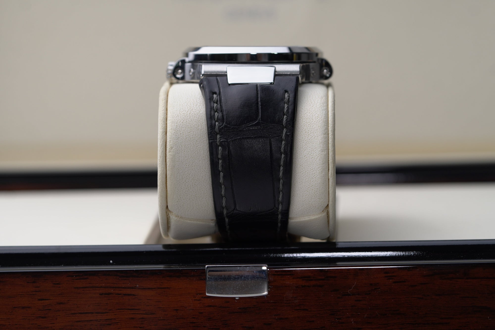 Patek Philippe Nautilus 40.5 mm Black Dial Stainless Steel   Leather Strap 5726A-001 - WATCHXNYC