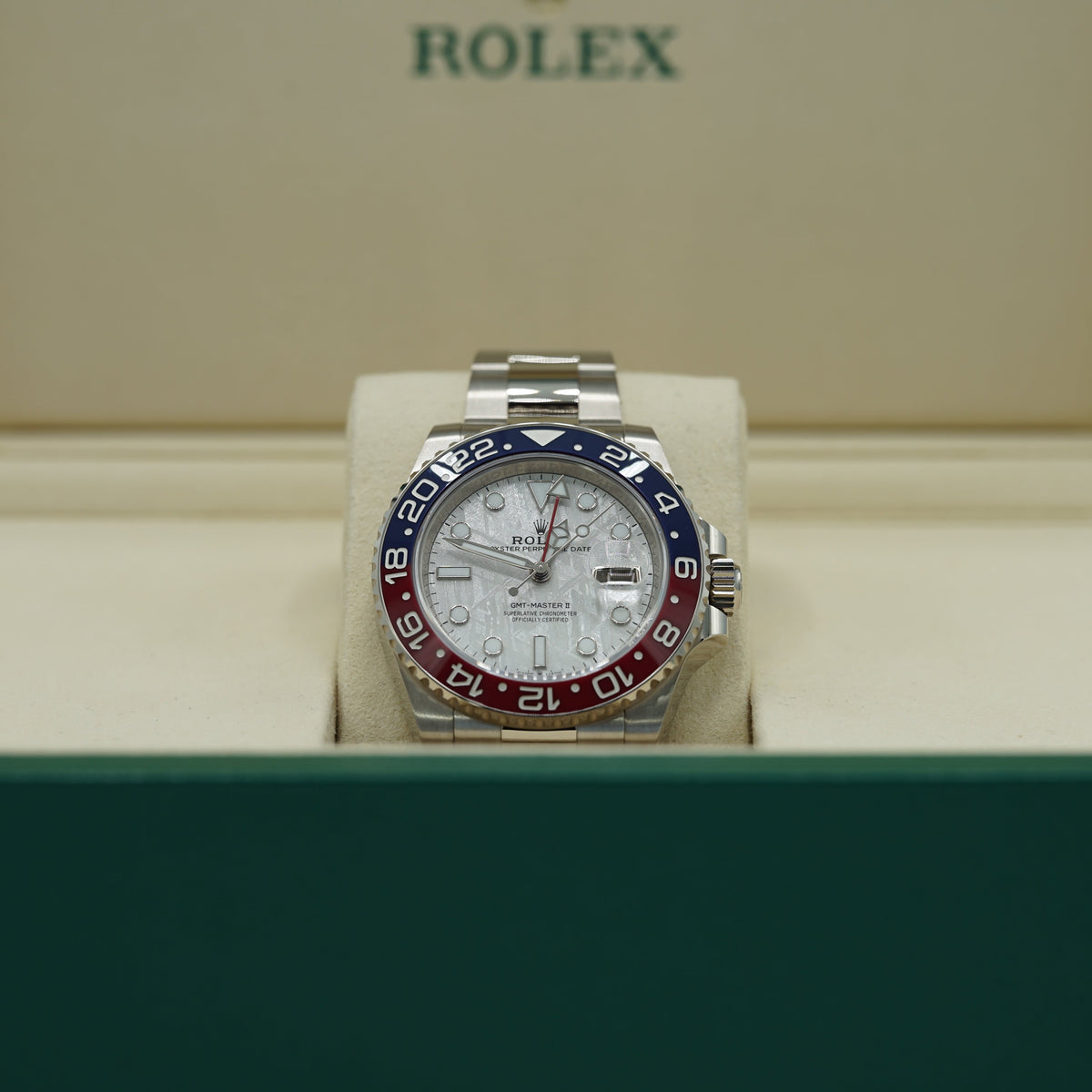 Rolex GMT-Master II 40 mm Meteorite Dial 18 kt white gold Oyster Bracelet 126719blro-0002 - WATCHXNYC