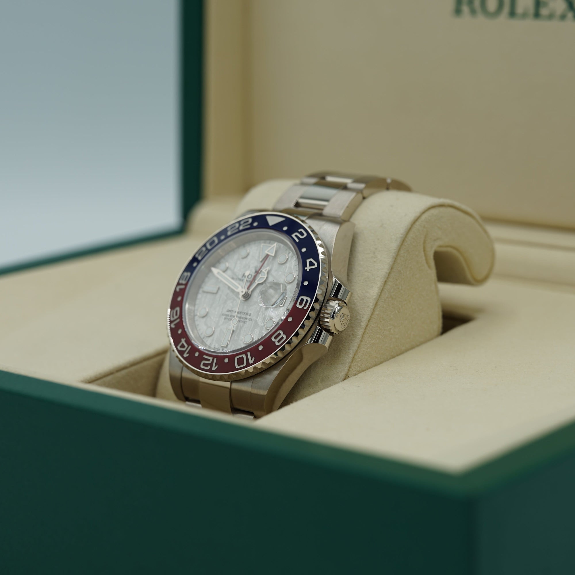 Rolex GMT-Master II 40 mm Meteorite Dial 18 kt white gold Oyster Bracelet 126719blro-0002 - WATCHXNYC