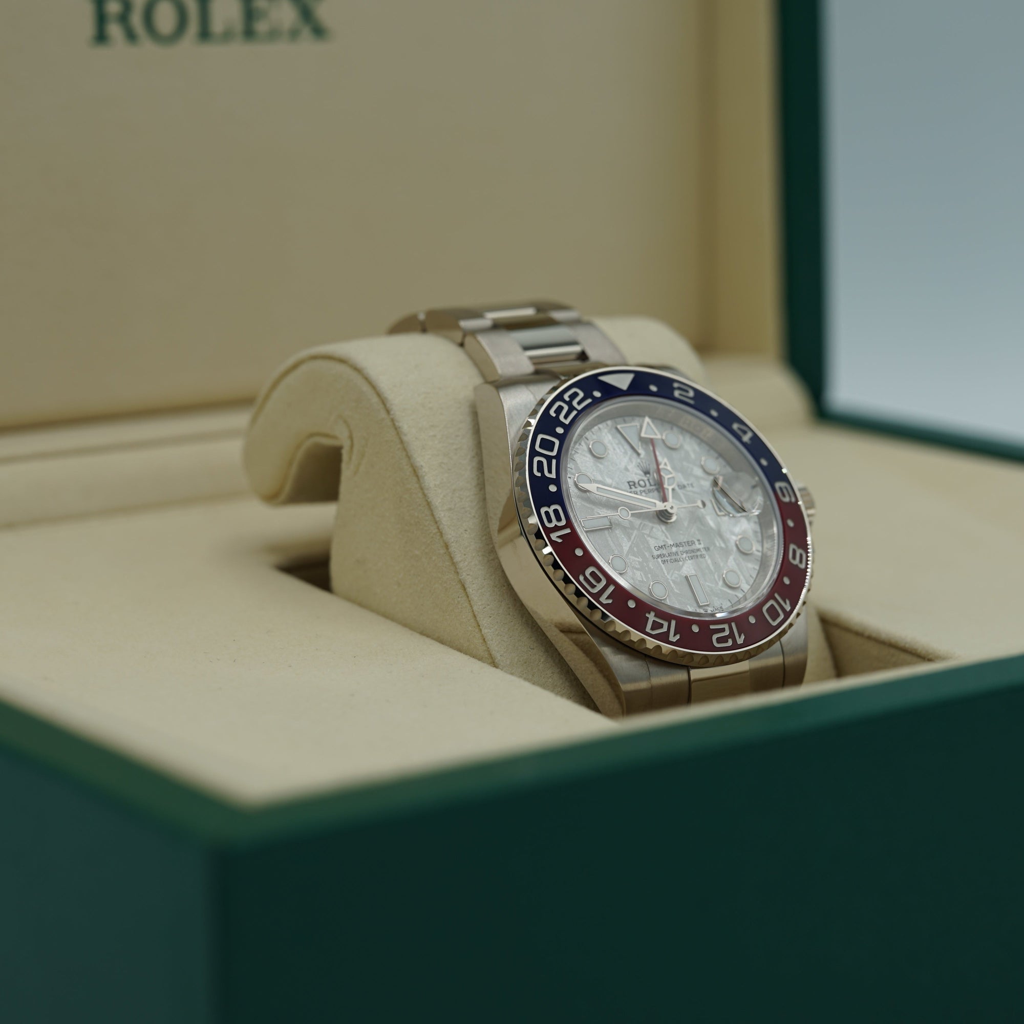 Rolex GMT-Master II 40 mm Meteorite Dial 18 kt white gold Oyster Bracelet 126719blro-0002 - WATCHXNYC