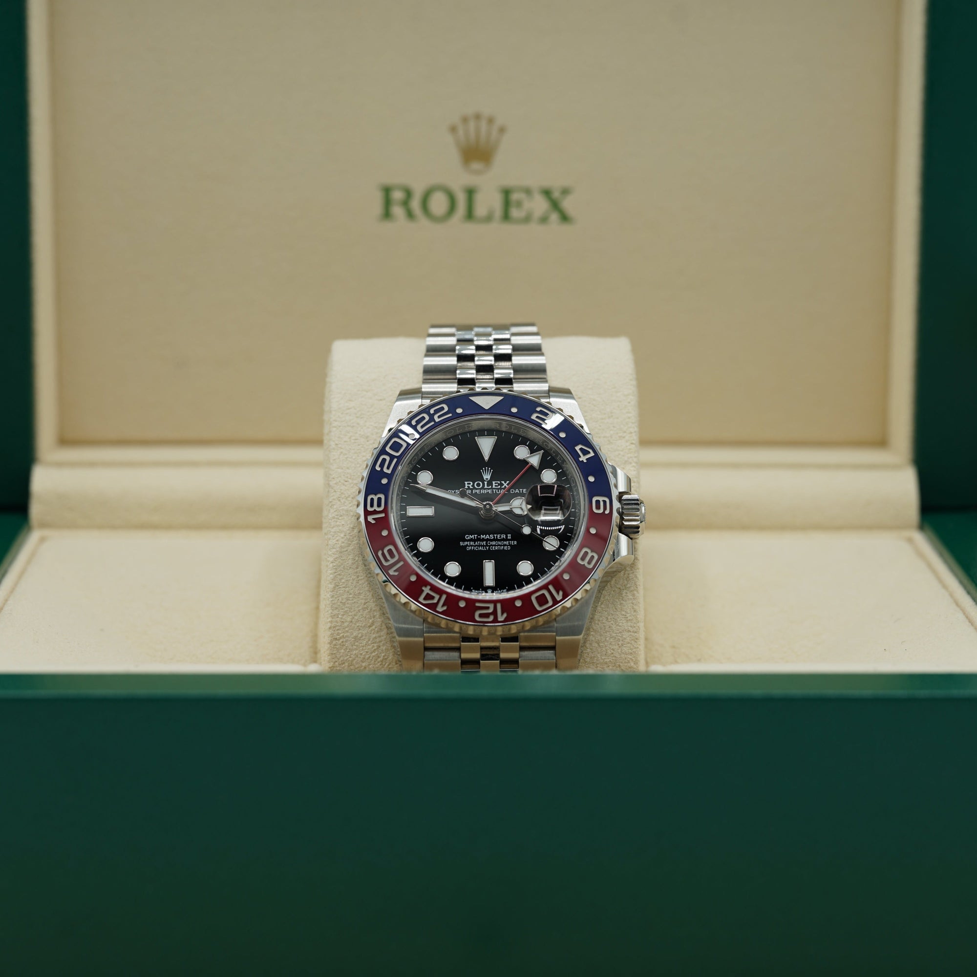 Rolex GMT-Master II Pepsi 40 mm Black Dial Oystersteel Jubilee Bracelet 126710blro-0001 - WATCHXNYC