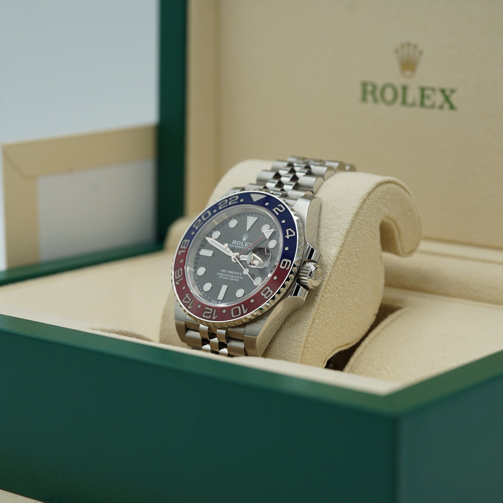 Rolex GMT-Master II Pepsi 40 mm Black Dial Oystersteel Jubilee Bracelet 126710blro-0001 - WATCHXNYC