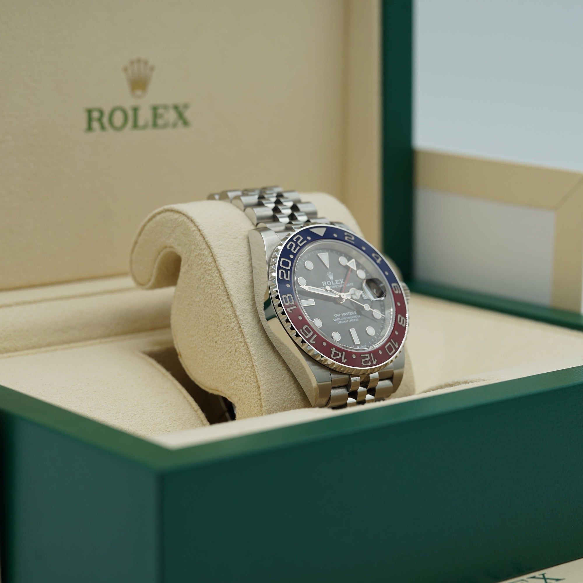 Rolex GMT-Master II Pepsi 40 mm Black Dial Oystersteel Jubilee Bracelet 126710blro-0001 - WATCHXNYC