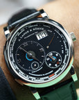 A. Lange & Sohne LANGE 1 TIME ZONE 41.9 mm Black Dial 18K White Gold   Leather Strap 136.029 / LSLS1363AG - WATCHXNYC