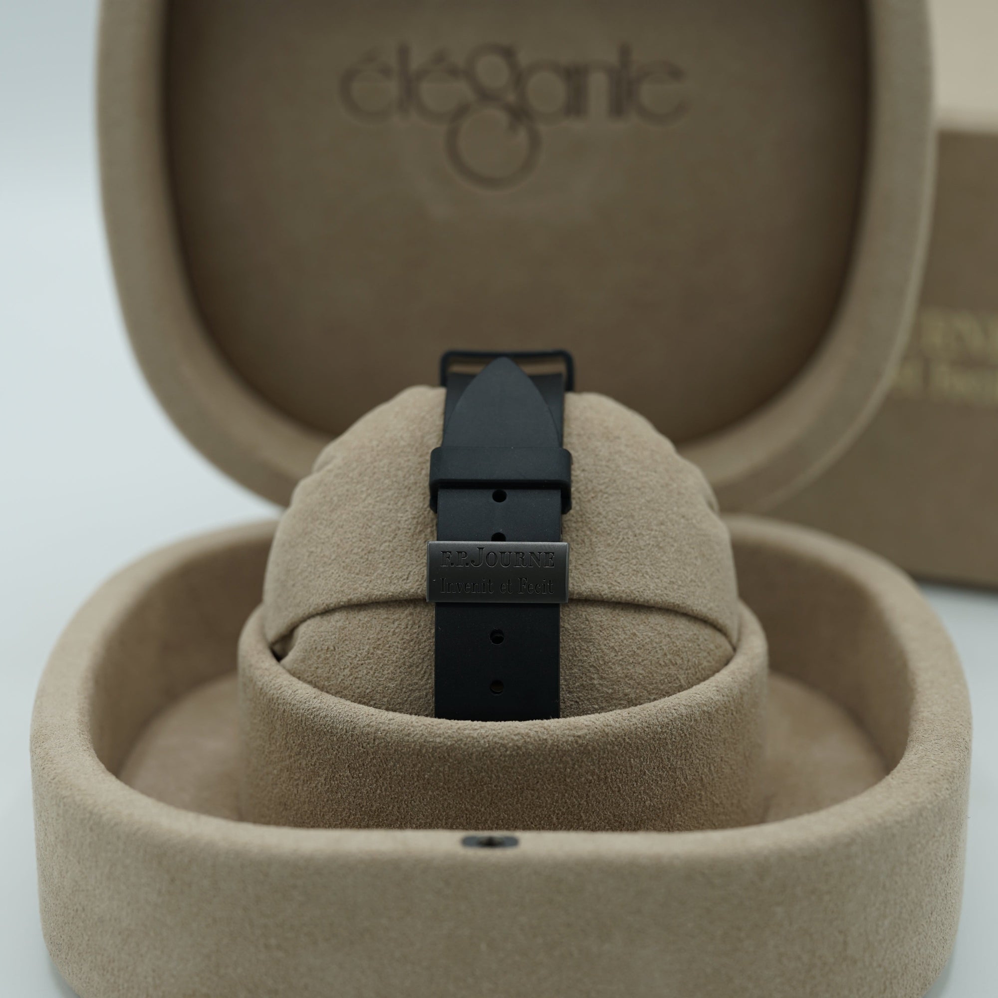 F.P.Journe élégante 48 Titalyt  Black Dial Titanium Rubber Strap - WATCHXNYC