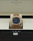 Patek Philippe Flyback Chronograph Travel Time Sunburst  Blue & Gold Dial Rose Gold Case/Bracelet 40.5mm 5990-1R-001 - WATCHXNYC